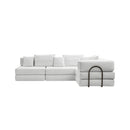 Oversized Upholstered Sectional Sofa Couch Set, Modular 118.2 ' L Shaped Floor Living Room Sofa Set With 6 Pillows, DIY Combination Sofa Couch for living rooms, apartments,bedrooms, White