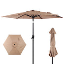 10FT Patio Umbrella, Outdoor Market Yard Umbrella, Sun Shade Umbrella with Push Button Tilt and Crank Mechanism for Garden, Deck, Pool and Backyard, Not Include Umbrella Base, Brown