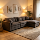 Modern 3seats with ottoman 113.77'Sectional Sofa with Waist Pillows,3-seat Upholstered Symmetrical Sofa Furniture,Sleeper Sofa Couch with Chaise Lounge for Living Room,Apartment,3 Color