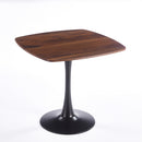 Halloween 31.5INCH DINING TABLE WALNUT - Modern Dining Table with Dark Walnut Finish and Metal Base