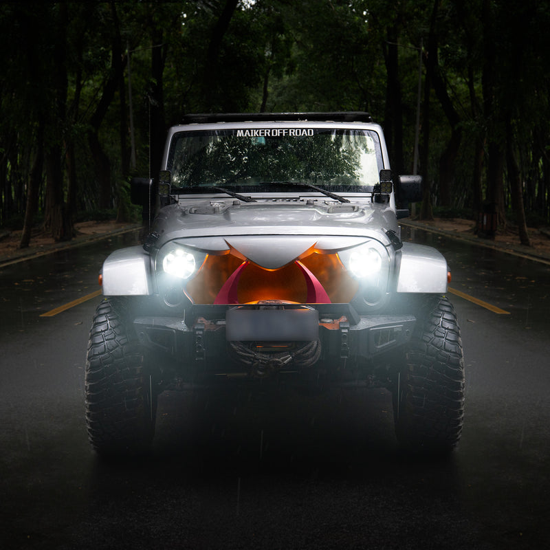 Halloween Front Grille Grid Grill for 2007-2018 Jeep Wrangler Rubicon Sahara Sport JK/JKU, Matte Black