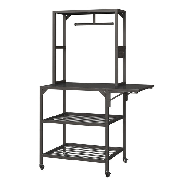 Heavy Duty 3D Printer Stand with Filament Storage Rack, Black Metal, 28.70 x 23.20 x 65.40 inches
