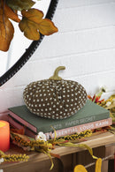 Set of 2, 7.5x7.5x5.5' Brown Pumpkin with White Point Pattern, Pumpkin Ornament Decor for Holiday Harvest Festival Fall Festival & Thanksgiving