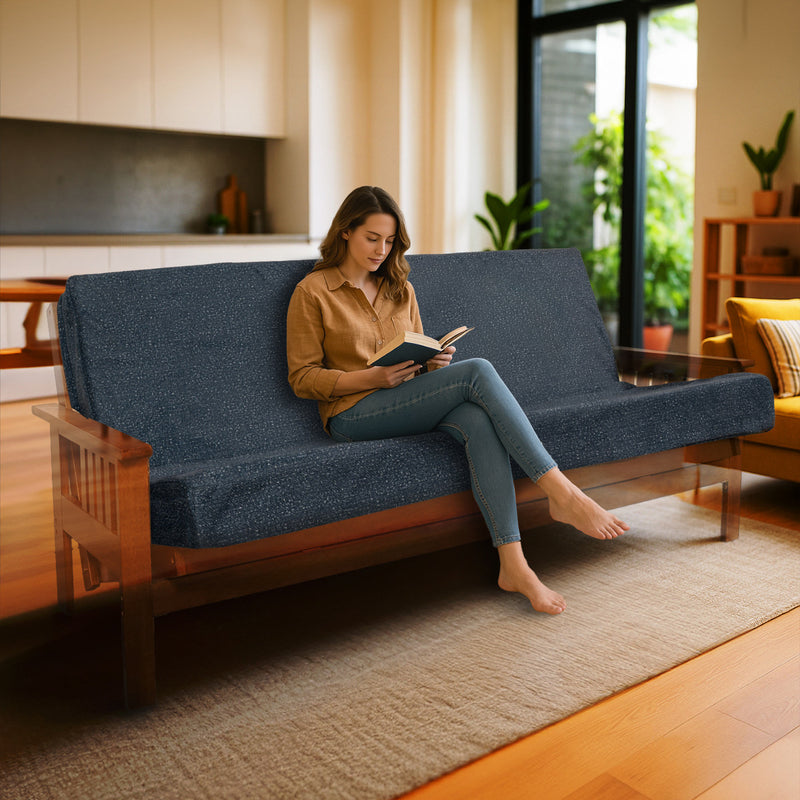 Memory Foam Infused Futon Mattress Full – Washable Removable Cover, Heavy-Duty Zipper, Thick Foldable Sofa Bed Cushion for Guest Room, Apartment, Dorm (Frame NOT Included)