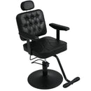 Barber Salon Chair for Hair Stylist, Hydraulic Reclining Barber Chair,Height Adjustable Salon Styling Chair with 360° Swivel, Removable Headrest, PU Leather, 330 lbs Capacity, Black