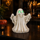 Halloween Ghost Figurine - LED Light Up with Glowing Eyes