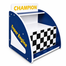 Kids Racing Car Nightstand with Open Storage Shelf, 1 Drawer, Rounded Protective Edge Banding