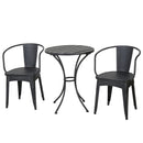 Yearn 3-piece Bistro Set with Table and 2 Chairs, Black