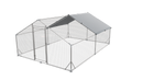 Large Metal Chicken Coop Walk-in Poultry Cage Hen Run House Rabbits Habitat Cage Spire Shaped Coop with Waterproof and Anti-Ultraviolet Cover (13.1' L x 9.8' W x 6.4' H)