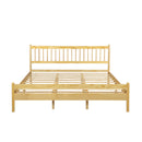 Traditional Style King Size Bed with Headboard and Footboard, Pinewood Bed with Strengthened Bed Frame,Natural