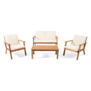 Avacyn Outdoor Acacia Wood 4 Seater Chat Set with Cushions