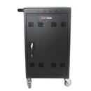 Mobile Charging Cart for Tablets Laptops 35-Device Capacity Matt Black Metal