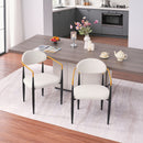 Modern Upholstered Dining Chair with Gold-Accented Armrests - 22'W x 21'D x 30'H, Ergonomic Design for Home Dining Room or Office Use,Set of 2 - Beige Fabric Seat & Black Metal Frame