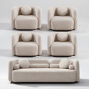 3+1+1+1+1S,  Luxury Modern Couch for Living Room, Beige Boucle Fleece Upholstered Comfy Couch for Apartment Home Office, Light Beige