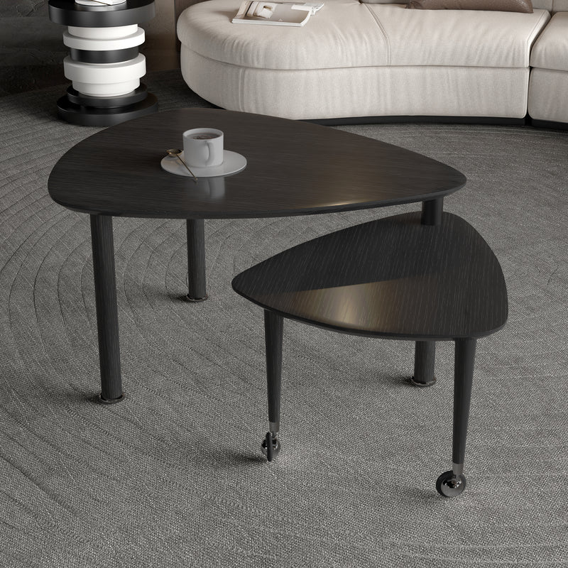 360 degree Rotatable modern Coffee Table for Living Room, solid wood legs with simply assemble Cocktail Table, Rotating Modern Apartment Wood Furniture Walnut / Black / Gray Brown / White color