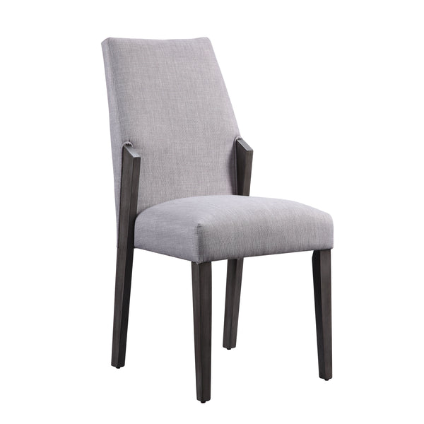 Dove Grey and Grey Oak Upholstered Side Chairs (Set of 2)