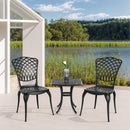 Bistro Set 3 Piece Rustproof Cast Aluminum Patio Furniture Sets 2 Chairs and 1 Round Table Outdoor, Garden,
 Patio, Balcony, black