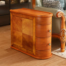 Wood End Table with 2 Drawers Sofa Side Table, No Assembly Required Vintage Slim Nightstand Bedside Table for Bedroom ( Walnut Color )