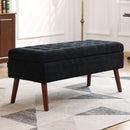 Storage Bench with Storage Bench for Bedroom End of Bed Bench Foot of Bed Bench Entryway Bench Storage Ottoman Bench 43.7' W x 18.1' D Black Linen Bench