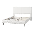 Simple Modern White Plush Soft Bed Comfortable Backrest for Queen Size, Fabric and Wood Construction