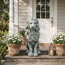 Magnesium Oxide Sitting Lion Statue Weatherproof Lion Sculpture Outdoor Garden Lawn Decor Ornament