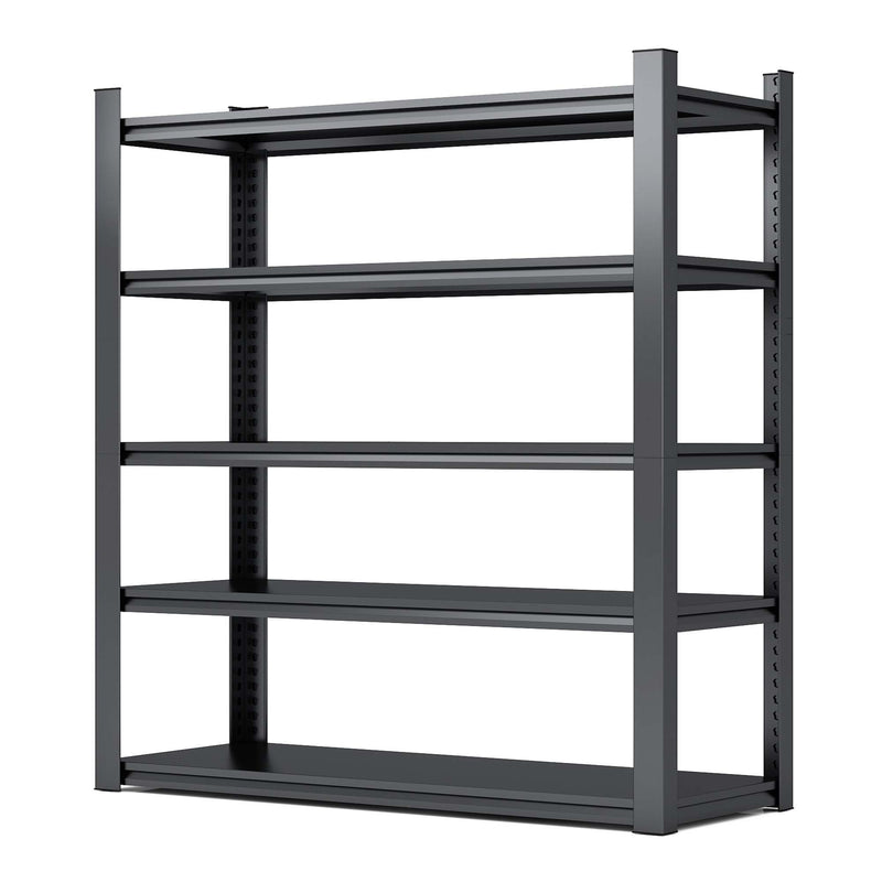 Industrial Metal Shelves 5 Tier Heavy Duty Storage Utility Rack Black Adjustable 47.2'W x 18'D x 78'H