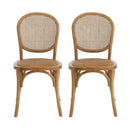 Light Brown Vintage Style Dining Chairs Set of 2