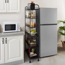 6 Tier Slim Rolling Storage Cart, Mobile Shelving Unit with Wheels, Metal Wire Storage Shelving Rack with Baskets for Kitchen Bathroom Office Laundry Narrow Piaces