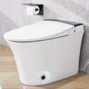 Heated Seat Smart Toilet, One Piece Toilet, Automatic Flush Tankless Toilet without Bidet, with Foot sensor Flush, Blue Night Light, Knob Control, Power Outage Flushing, Soft Close Cover,White