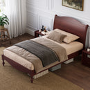 Wooden Full Bed Frame with Headboard, Vintage Platform Bed, Traditional Arched Headboard and Footboard Design,Large Under Bed Storage,No Box Spring Needed, Easy Assembly, Dark Walnut