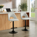 Nuvia Contemporary Adjustable Barstool with Upholstered Swivel Seats, Set of 2, Gray
