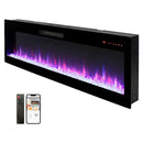 Smart 60' WiFi-Enabled Electric Fireplace Heater, Recessed in-Wall and Wall-Mounted