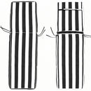 2 pcs Set Chaise Lounge Cushion Cover Outdoor,74.5X22X3 Inch Lounge Chair Replacement Cover Slipcover with Zipper and Ties for Patio Furniture Cushion Cover Only, Black/White