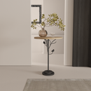 Round Side Table, Small Drink Table for Small Spaces, Modern Accent End Table Coffee Table with Metal Leg for Living Room, Bedroom, Corners, and Office (Natural)