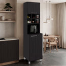 Attica 80' High, Double Door Kitchen Pantry Cabinet with Six Space Cubbies 4 Interior Shelves, Tall Storage Cabinets for Kitchen