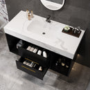 39.4' Bathroom Vanities with Ceramic Sink,Floating Bathroom Vanity,Wall Mounted Storage Cabinet with 2 Drawers and 2 Storage Spaces,Modern Bathroom Sink Cabinet with Metal Handles