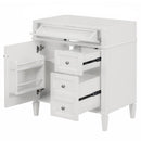30'' Bathroom Vanity without Top Sink, Modern Bathroom Storage Cabinet with 2 Drawers and a Tip-out Drawer (NOT INCLUDE BASIN)