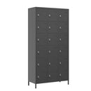18 Door 72'H Metal Lockers With Lock for Employees,Storage Locker Cabinet for Home Gym Office School Garage,Easy Assembly,Black