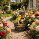 Puppy Theme Fountain,Rustic Style Outdoor Fountain,Garden Fountain