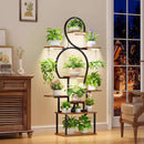 Plant Stand Indoor with Grow Light, 9 Tiered 63' Tall Indoor Plant Shelves for Multiple Plants, Large Metal Plant Shelf, Lighted Plant Stand for Indoor, Balcony, Living Room