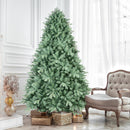 7.5FT Blue-Green Tint Christmas Tree with 2908 PE+PVC Tips – Unique Full-Bodied Tree with Hinged Branches, Easy Assembly, Stable Metal Stand, Eye-Catching Holiday Decor