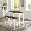 Bar Table and Chairs Set, 3 Piece Dining Table Set, Industrial Breakfast Table Set, for Living Room, Dining Room, Game Room-Antique grey white