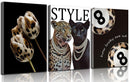 Fashion Cheetah Canvas Wall Art 3Pcs
