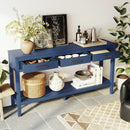 U_STYLE 59.1'' Farmhouse Entryway Table with 3 Drawers, Painted Console Table with Bottom Shelf & Iron Handles, Minimalist Sofa Table for Living Room, Hallway, Kitchen, Bedroom, Office