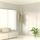 New style with trays Adjustable Laundry Pole Clothes Drying Rack Coat Hanger DIY Floor to Ceiling Tension Rod Storage Organizer for Indoor, Balcony - White