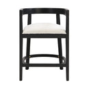 Modern Rubberwood Counter Stool Set with Upholstered Seats