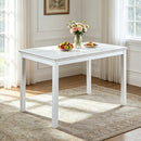 Wooden Dining Rectangular Table, Kitchen Table for Small Space, 4 Person Dining Table, White