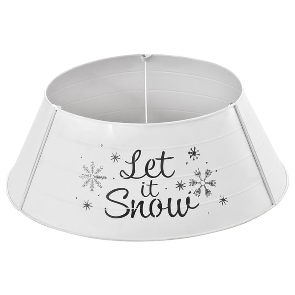 HOMCOM Christmas Tree Collar, Steel Tree Ring Skirt, Home Xmas Decoration for Christmas Tree, 26' x 26' x 9', White