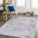MAVAL Gold Washable Rug 8x10 Area Rug (Gray+Gold, 8' x 10')