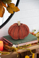 Set of 2, 8.5x8.5x8.5' Orange Fabric Pumpkin, Pumpkin Ornament Decor for Holiday Harvest Festival Fall Festival & Thanksgiving